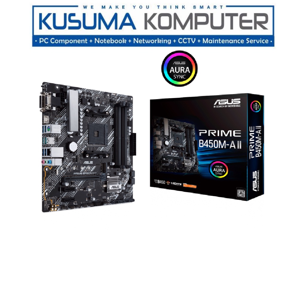 Motherboard Asus Prime B450M-A II DDR4 AM4 Aura Sync RGB