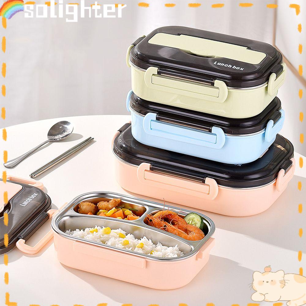 Solighter Lunchbox Portable Compartmentalized Containers Kotak Penyimpanan Piknik