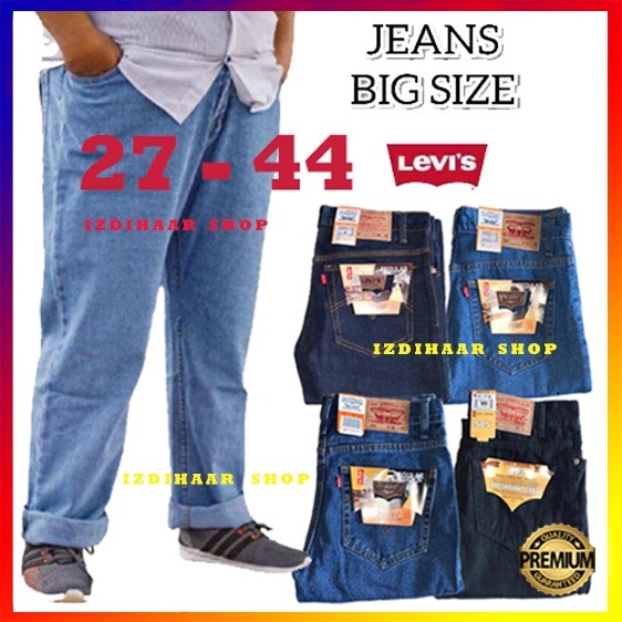 Celana jeans pria jumbo simple slimfit jeans premium original big size S-5XL 37-46