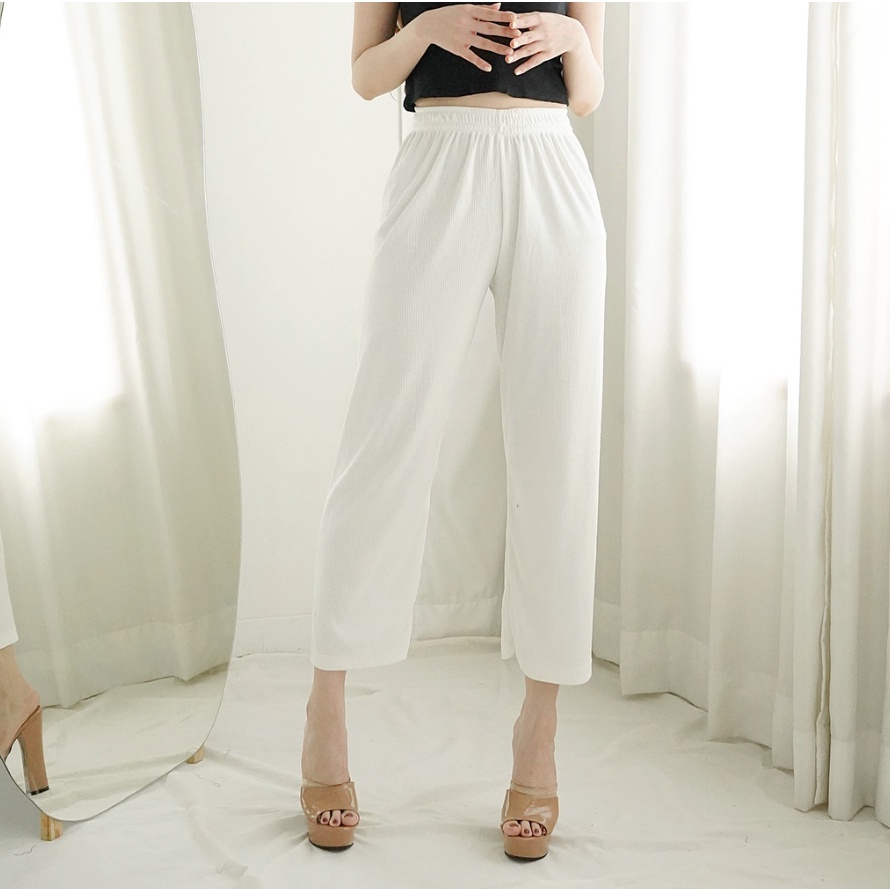 CAVALU Korean Long Pants Celana Panjang Rajut Wanita 090