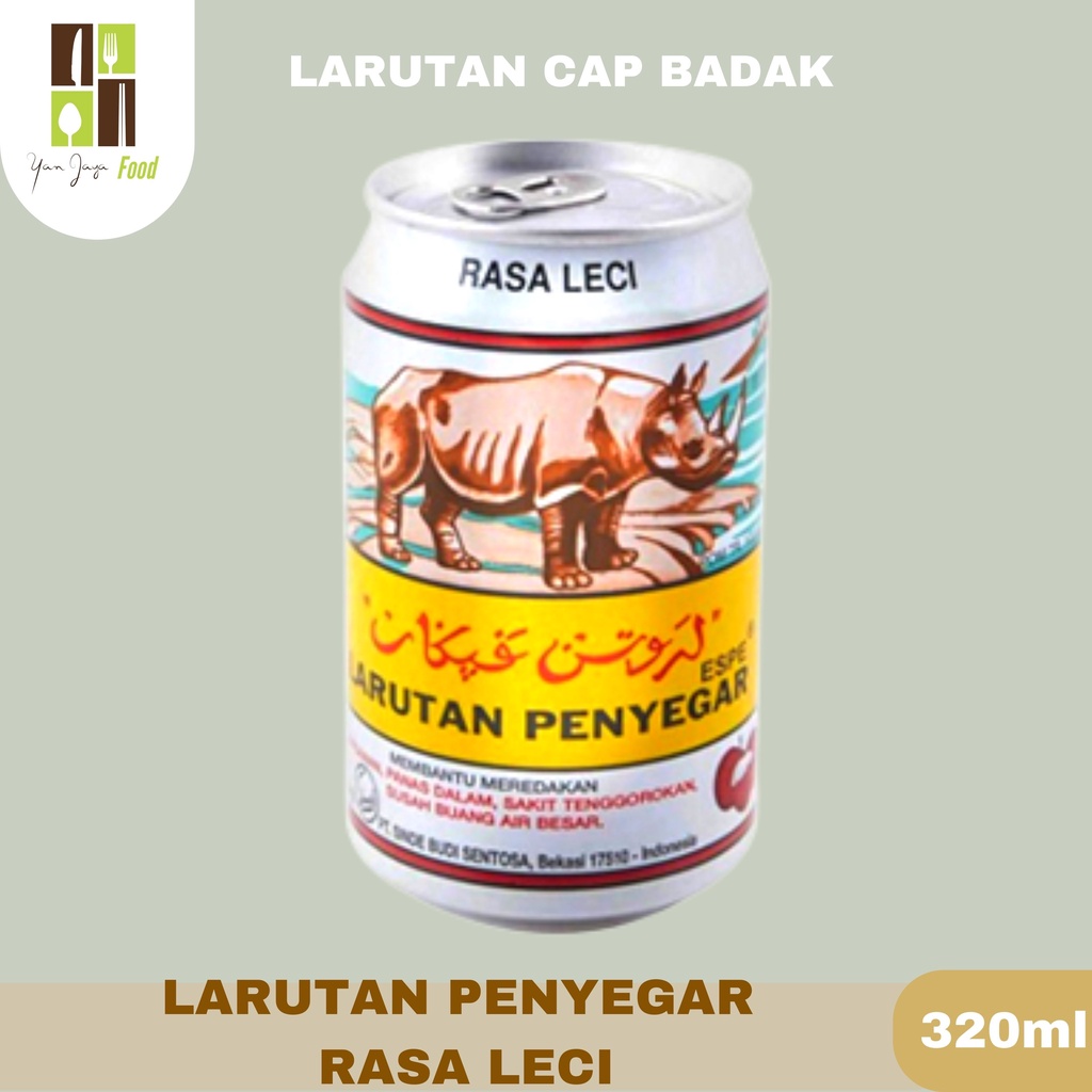 Larutan Cap Badak/Larutan Penyegar Rasa Leci/Jambu 320 ml Kaleng