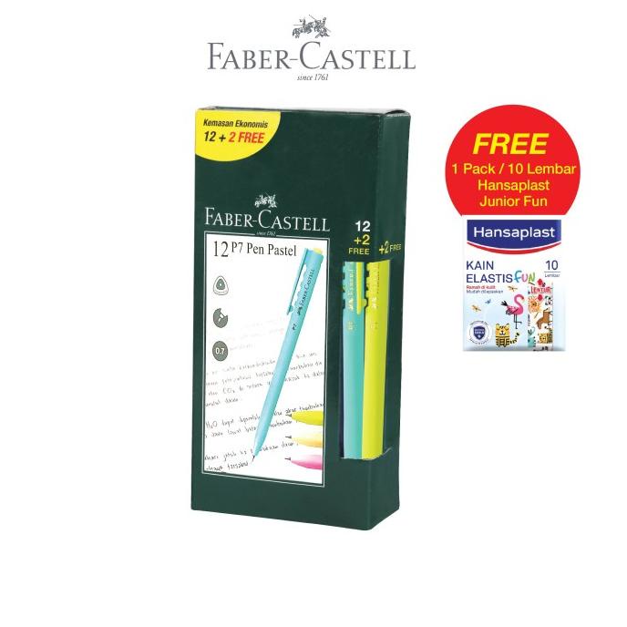 

BRG BARU Faber-Castell Ballpoint Pen P7 Pastel 0,7 Black Ink 12 Pcs Free 2