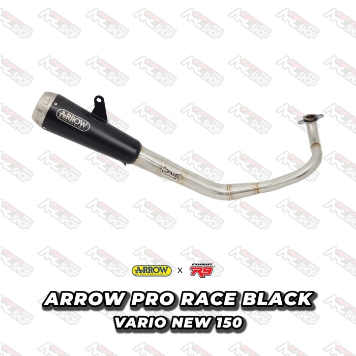 Knalpot Arrow Pro Race Black Honda Vario 150 New Fullsystem #Original