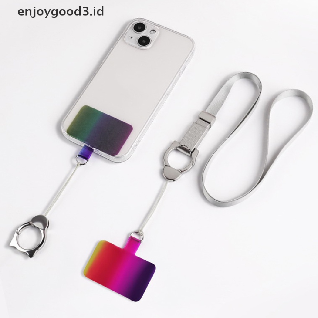 [Rready Stock] Colorful Phone Lanyard Gasket Adjustable Detachable Neck Cord Lanyard Case Tali Pengaman Telepon Tether (ID)