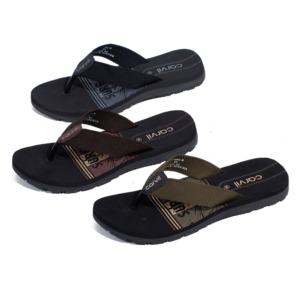 Sandal pria jepit casual flip flop ori sendal japit flat spon cowok laki-laki dewasa brand Carvil Clifton Renzo satoru Hamish promo murah cod 38-44