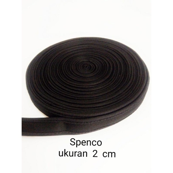 Spenco hitam ukuran 2 cm panjang 25 meter 1 roll