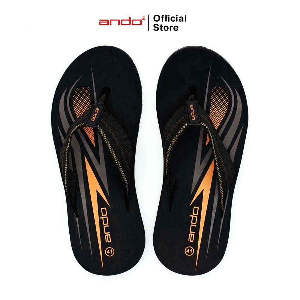Ando Official Sandal Jepit Charlizo Pria Dewasa - Hitam/Coklat