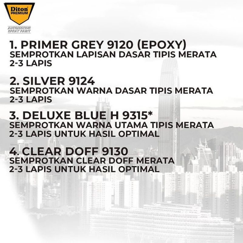 Pilok Pilox Cat Diton Premium Deluxe Blue 9315 H9315 Biru Deluxe 400cc Cat Semprot Diton Premium Tahan Bensin