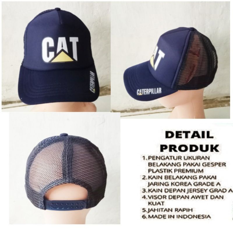 Topi Trucker sablon Cat /Topi Trucker jaring alat berat/Topi sablon DTF