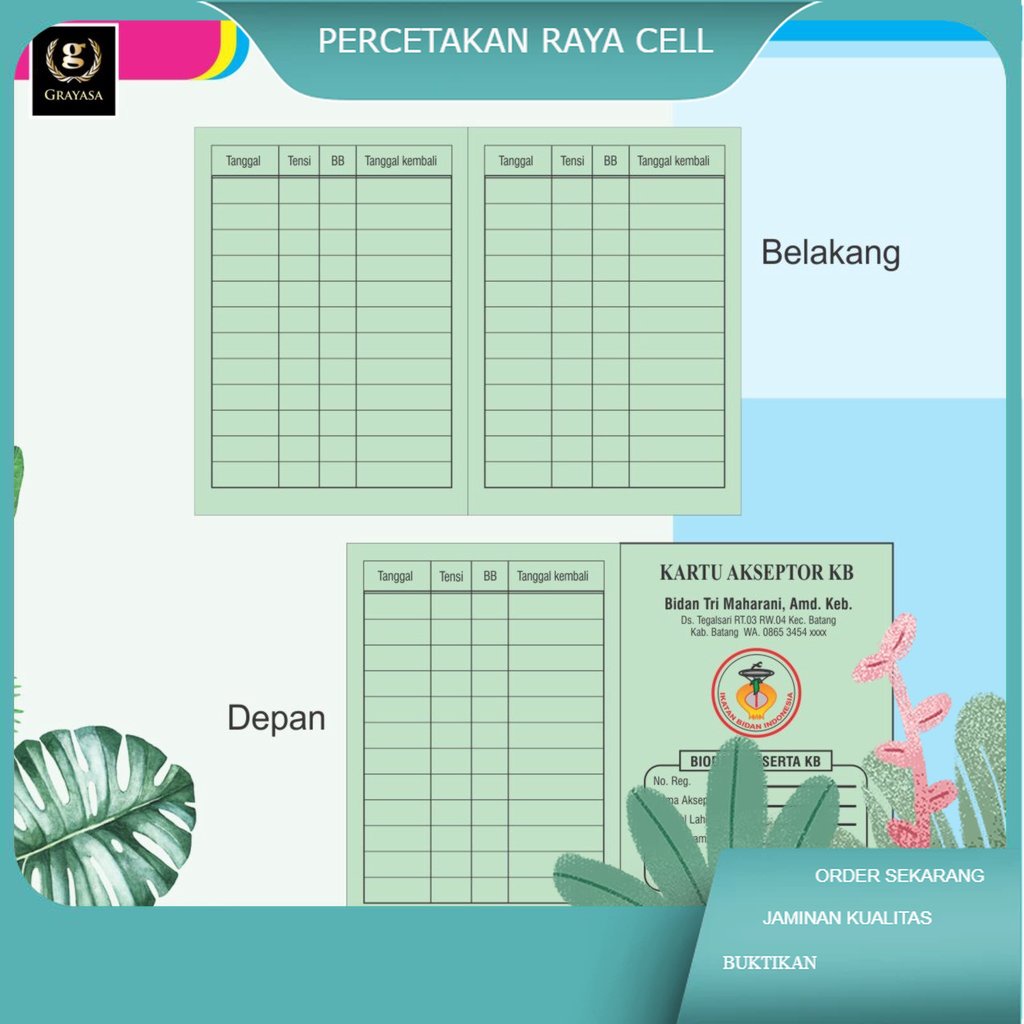 

KARTU AKSEPTOR KB / Kartu Peserta KB / Kartu Kb / Buku KB / Buku Peserta KB / Kartu KB lipat