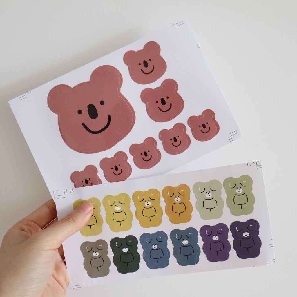 

131 - Sticker Motif Kartun Bear Beruang Lucu untuk Dekorasi Scrapbook Scrap Book Jurnal Diary Journaling