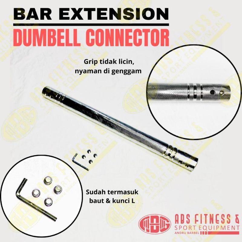 Barbel Connector Dumbell/Bar Extension/Sambungan Stick Barbel