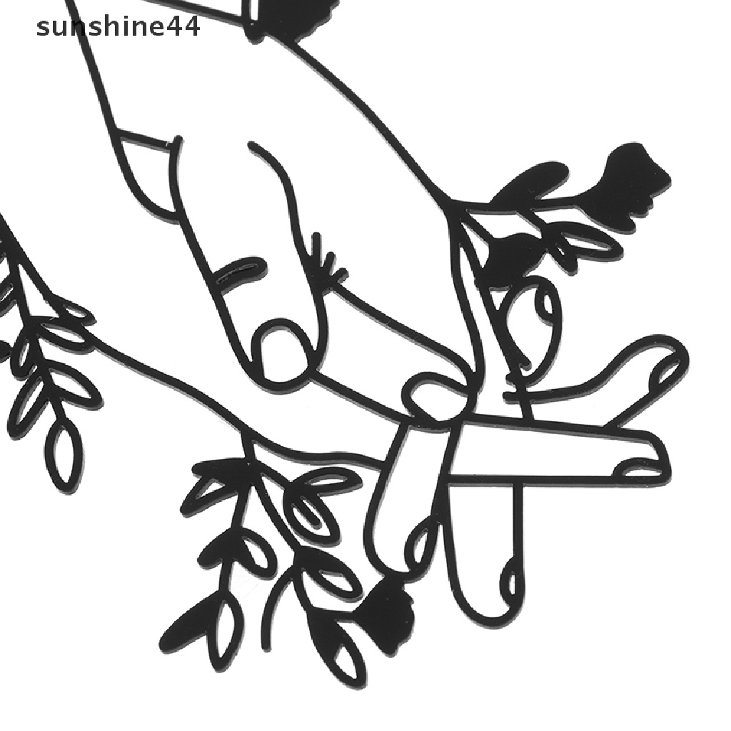 Sunshine 1Pc Sisipan Kue Akrilik Minimalis Art Couple Cake Topper Perlengkapan Pesta.