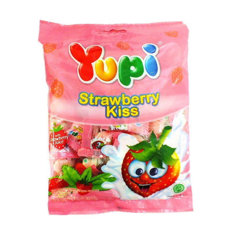 

Yupi Gummy Candies Strawberry Kiss 110gr / Permen Jelli Love Pink