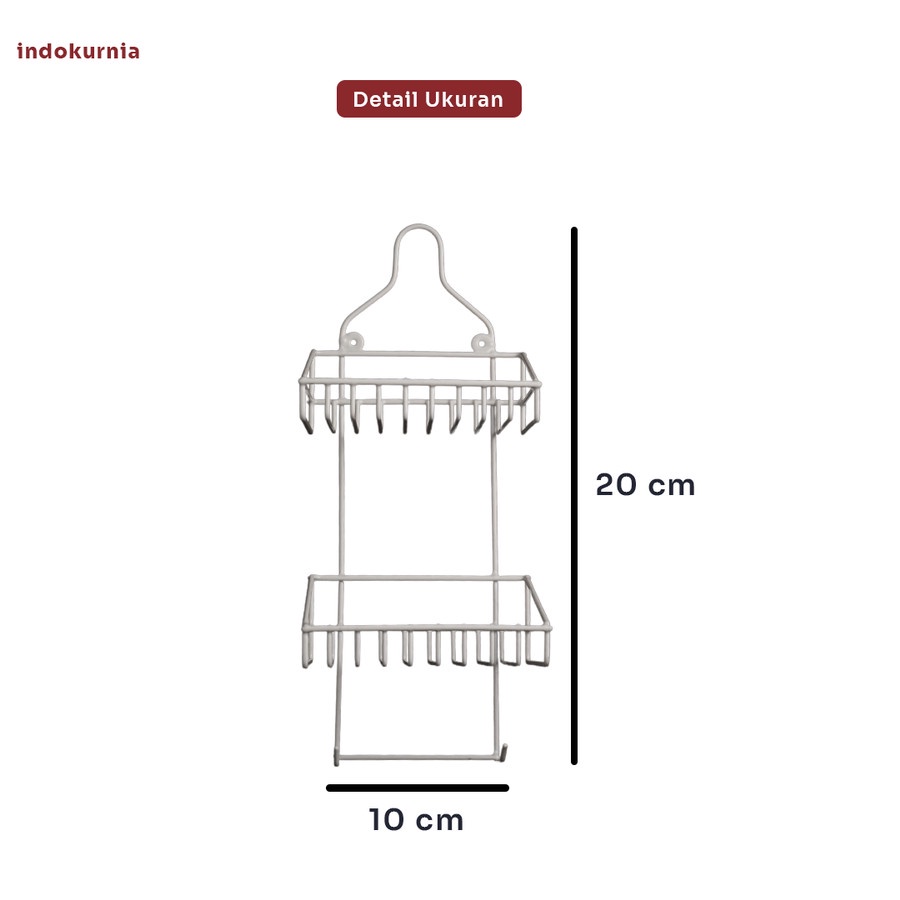 IK - RAK KAWAT GANTUNG SABUN KAMAR MANDI 2 SUSUN BUMBU DAPUR SERBAGUNA