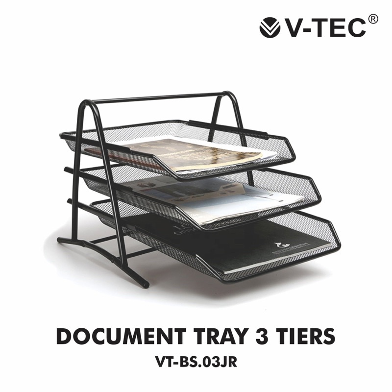 

Document Tray 3 susun merk V-Tec / Rak Dokumen Kertas Elevated Letter Tray