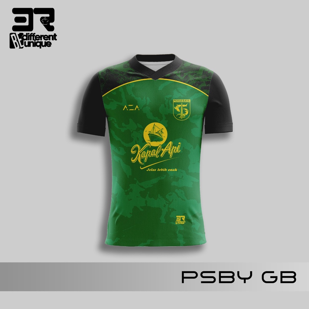 [ COD ] JERSEY PRINTING GAMBAR TEAM SEPAKBOLA PERSEBAYA PSBY GB  - BAJU SEPAK BOLA INDONESIA DISTRO 