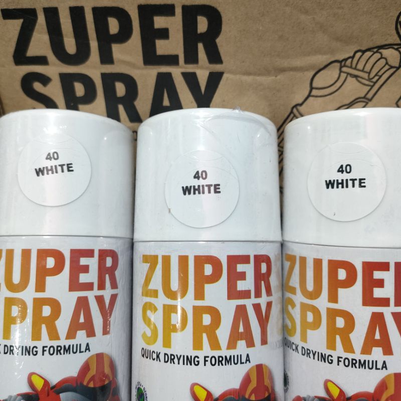 Zuper Pilox Pilok Cat Semprot Warna White Putih Glossy 40 150cc Spray Paint