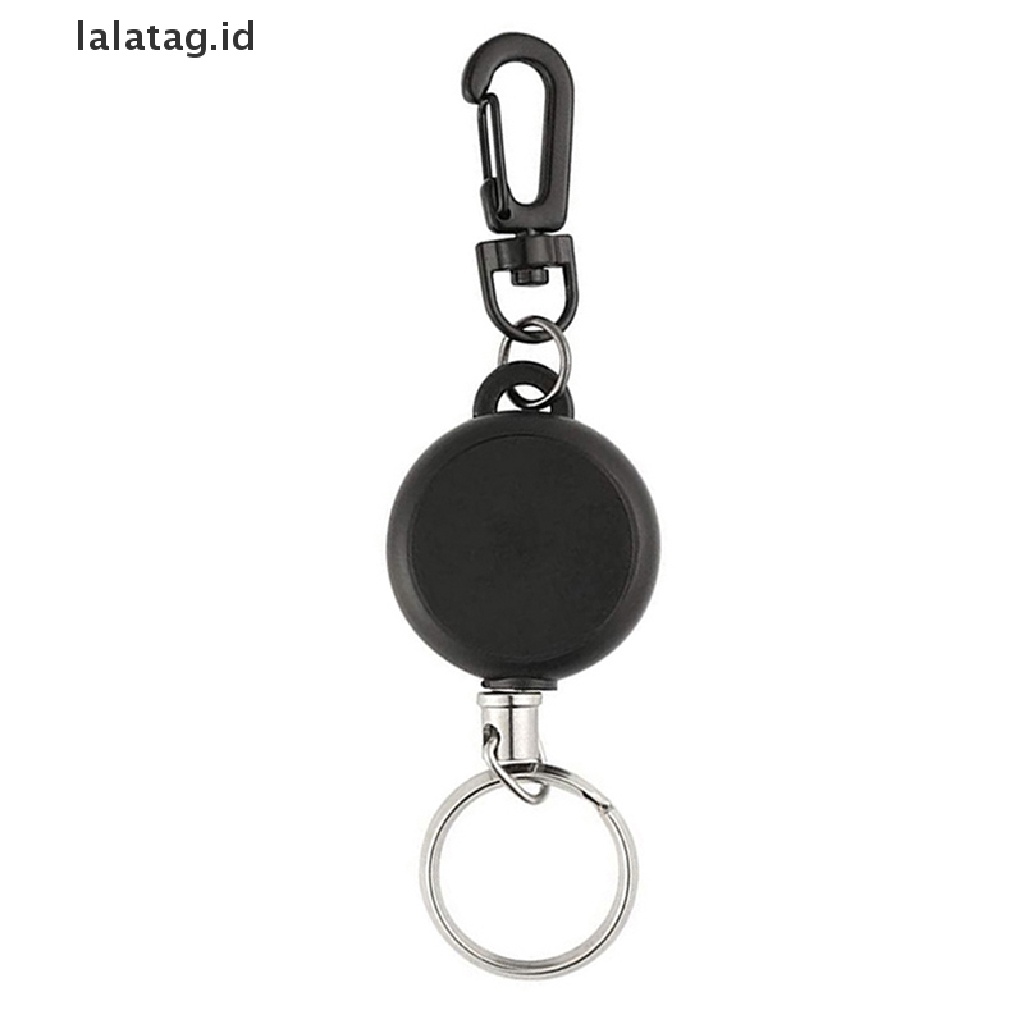 [lalatag] 65cm Retractable Keyring Metal Wire Keychain Clip Gantungan Kunci Tempat Gantungan Kunci [ID]