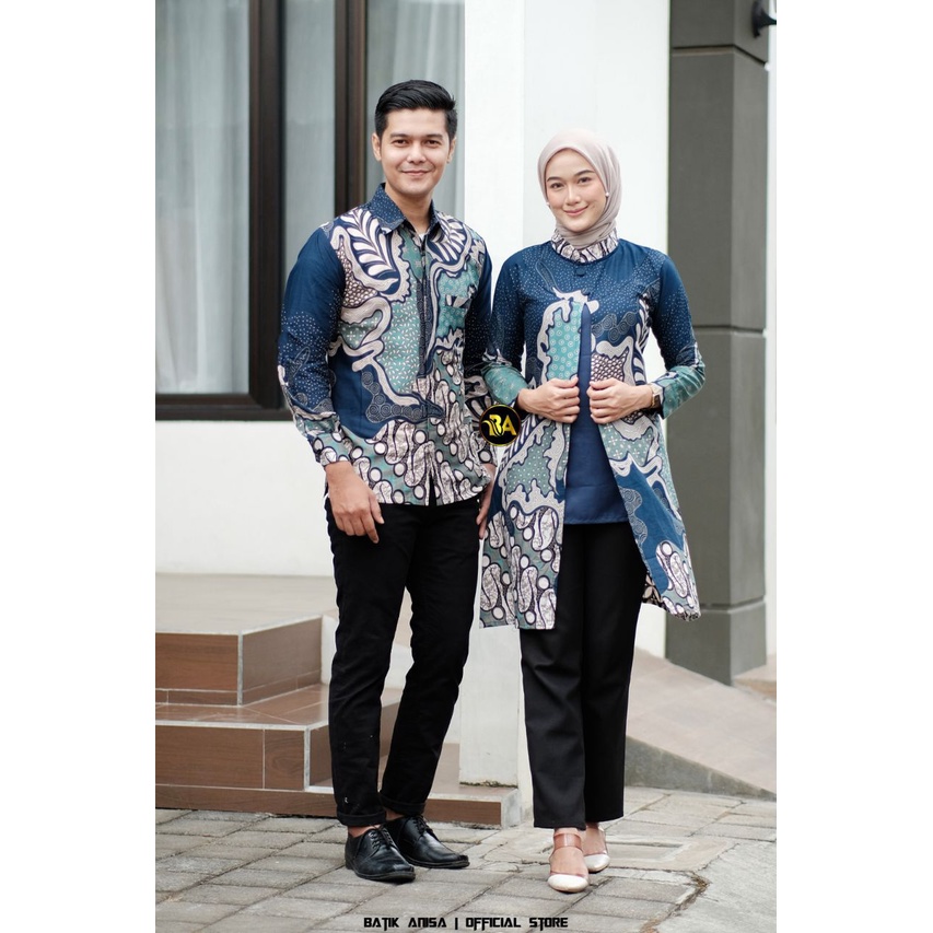 Batik Couple Modern Tunik Batik Wanita Atasan Batik Kerja Wanita Kantor Batik Tunik Couple