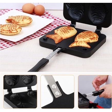 Teflon cetakan kue taiyaki ikan