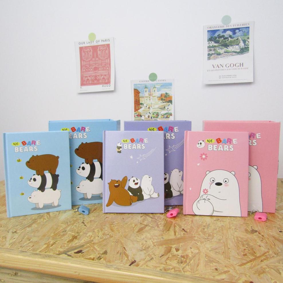 

Mandicantik Buku gembok a6 gambar WBB we bare bears buku diary beruang teddy READY JAKARTA COD bjcfn