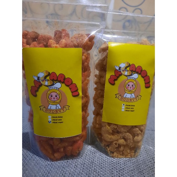 

macaroni crispy jagung/pedas manis/pedas asin budevy