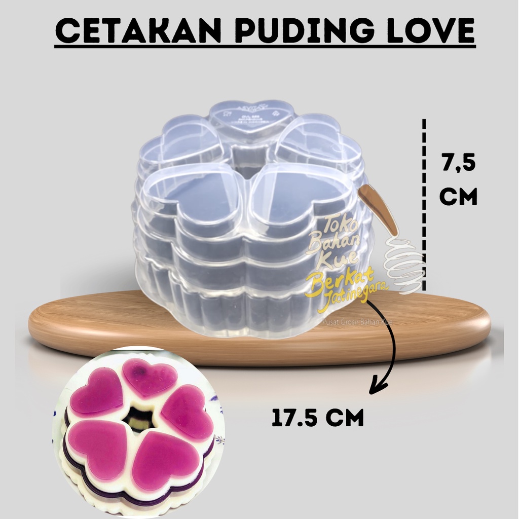 CETAKAN PUDING LOVE / CETAKAN PUDING/PCS