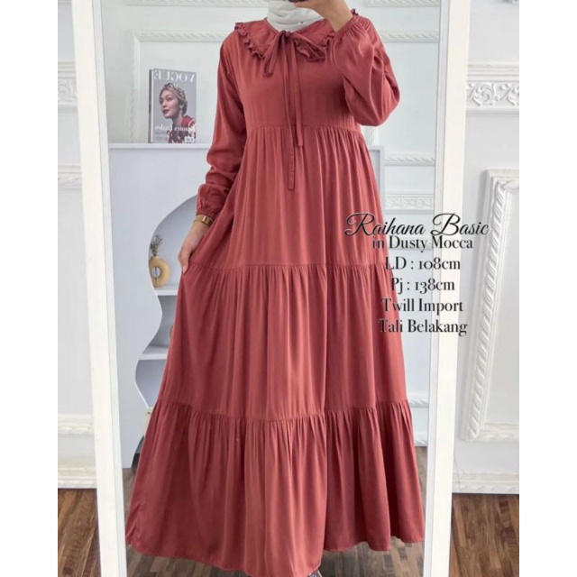 MIDI DRES BAHAN RAYON SUPER TEBAL/GAMIS DREES WANITA