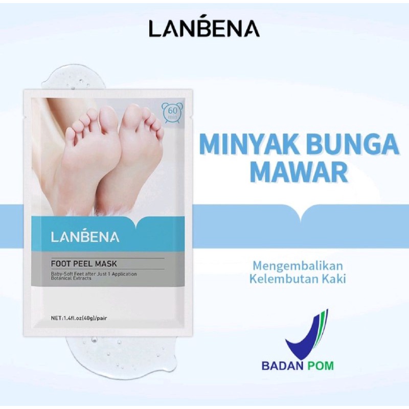 LANBENA FOOT MASK PEEL OFF MASKER KAKI UNTUK MENGATASI KULIT KAKI KASAR