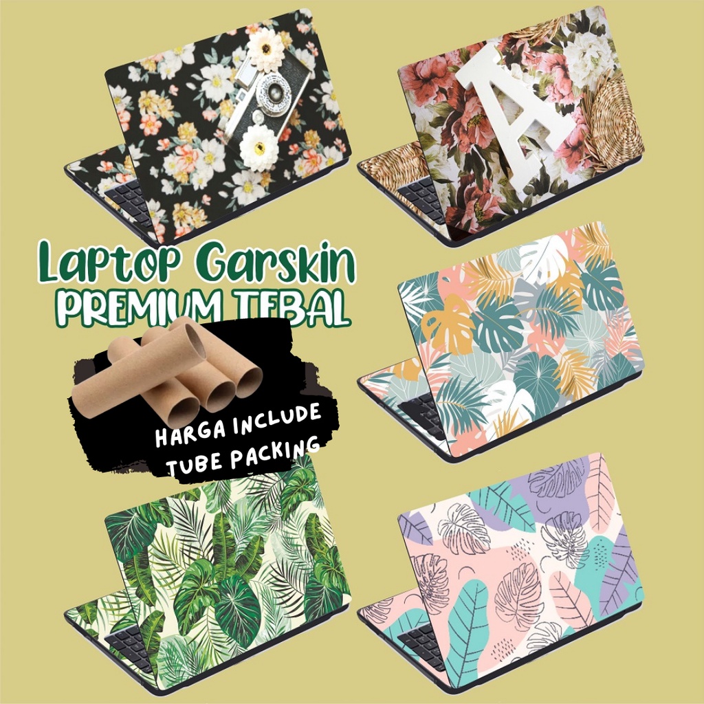 Garskin Laptop  Anti Gores Stiker Floral Shabby  Premium Full set 10 12 13 14 15 inch  Acer Lenovo Asus Macbook Dell