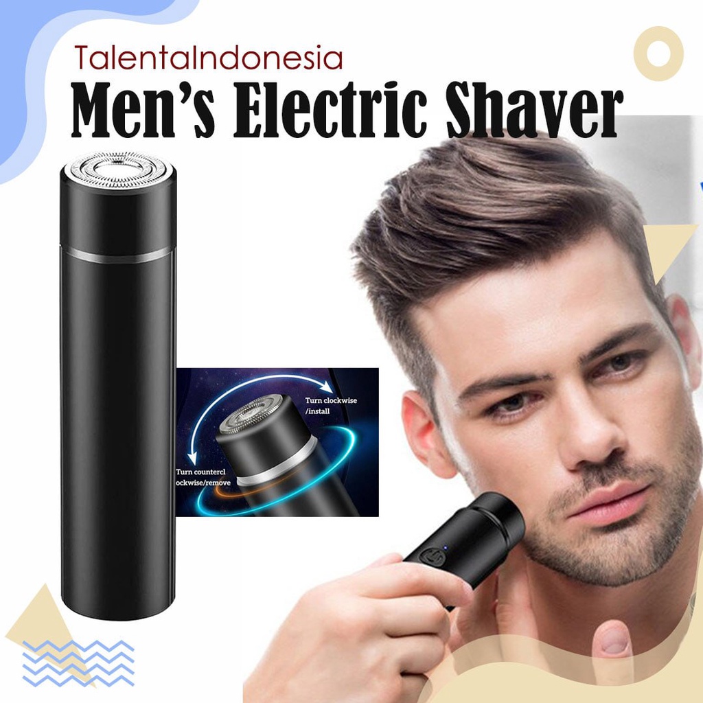 Shaver Elektrik Double Ring Headed Alat Cukur Kumis Jenggot Mini Portable