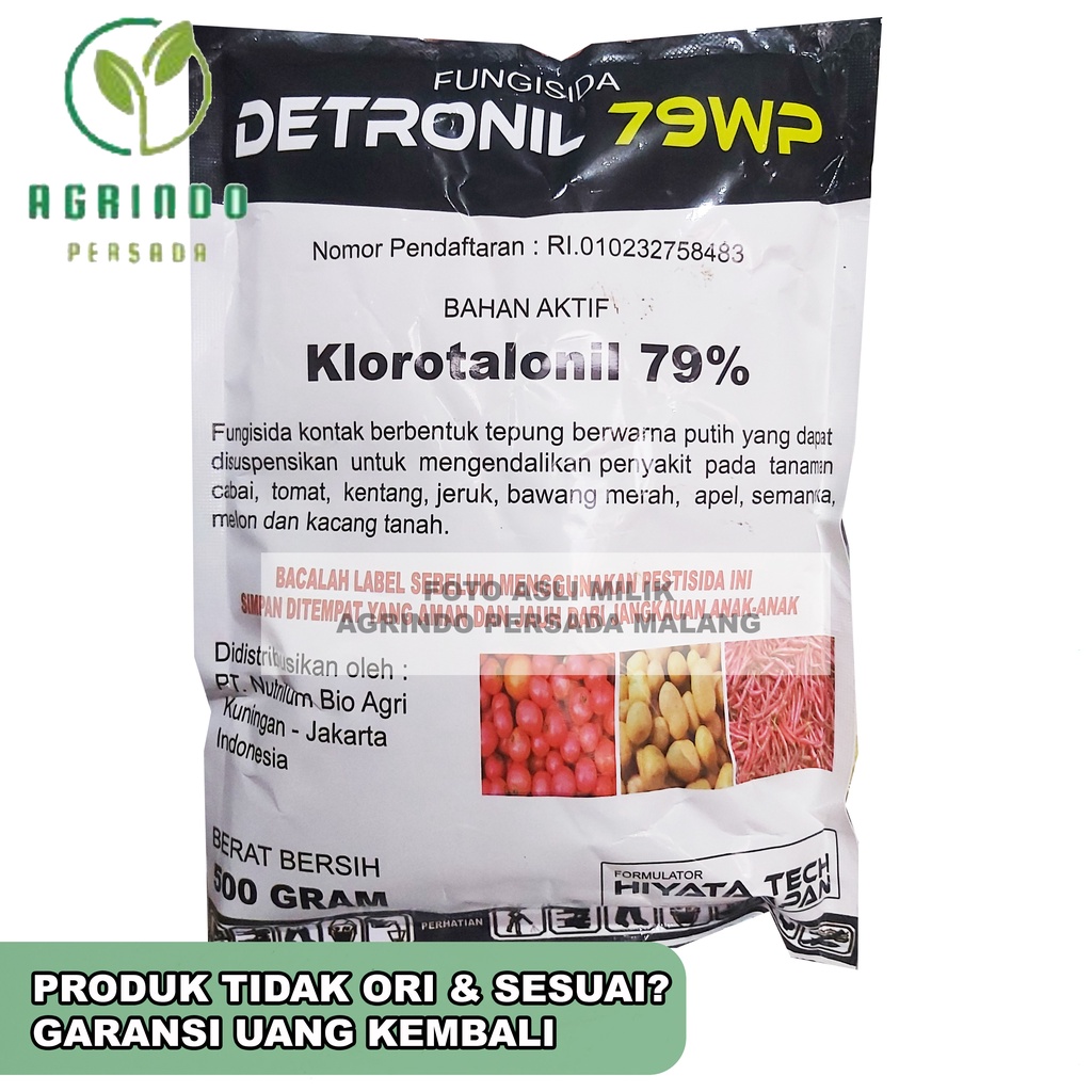 Fungisida Detronil 79WP 500gram | Fungisida Detronil 500 Gram PT. Nutrilum Bio Agri | Fungisida sejenis Kelonil, Daconil Sagrinil