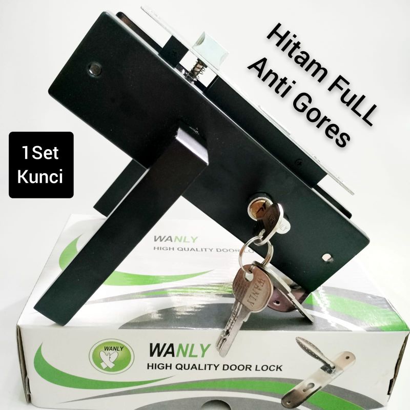 Kunci Pintu Rumah 1set BESAR 25CM / Gagang pintu rumah HITAM FULL Anti Gores / Handle pintu rumah 20cm