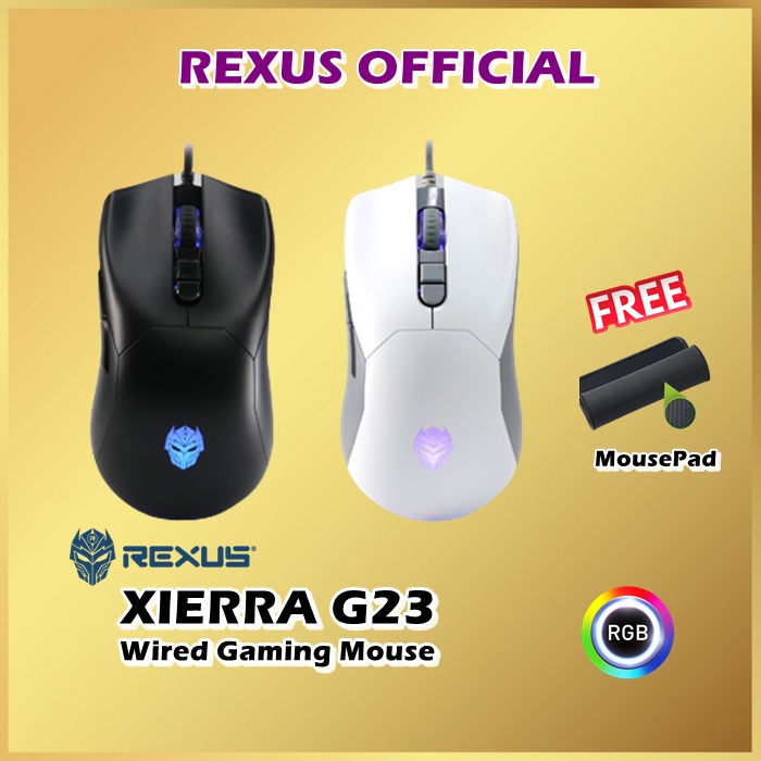 Rexus Xierra G23 RGB Wired Gaming Mouse Lightweight G 23