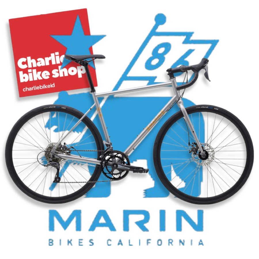 Fullbike Gravel Bike CrMo Steel MARIN NICASIO 700c Silver - Sepeda Gravel