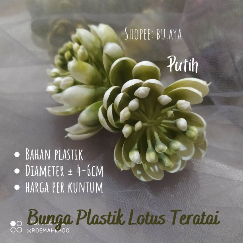 3pcs Bunga Lotus Teratai Kuntum Bunga Plastik