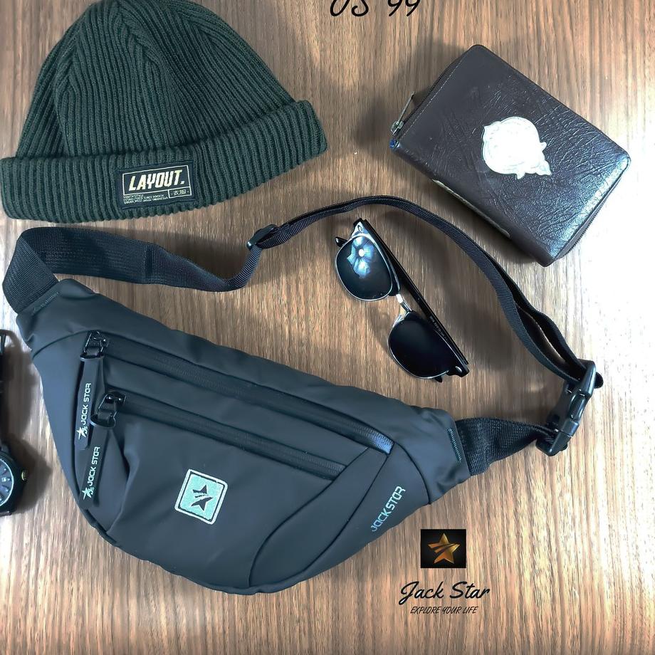 ✨COD✨ Waist Bag Pria Water Prof Tas Selempang  Jackstar 99 Wasitbag Waterproof Tas Dada Tas Pinggang