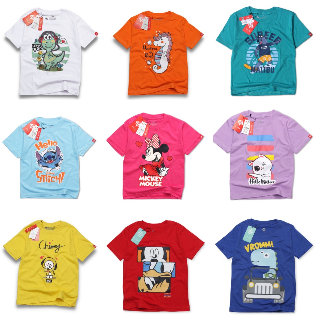 Kaos Anak Perempuan Grosir Baju Anak RGKIDS Kelinci Unicorn Barbie Cat Kucing 1-8 tahun [S,M,L,XL] BANDUNG