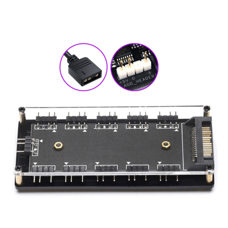 Zzz RGB Fan Hub Kabel ARGB Splitter Hub Adapter Komputer Meja Aksesoris PC
