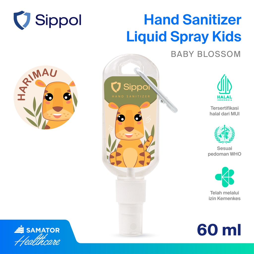 Sippol Hand Sanitizer Kids Animal 60 ml ( Baby Blossom )