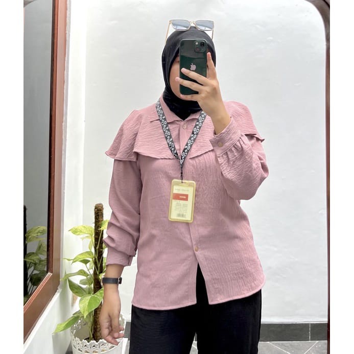 BEFAST - ZEC OOTD WANITA BLOUSE LADY / Phia Blouse CRINCLE / Blouse Polos Formal Lengan Panjang / OOTD Daily Wanita Terlaris / Pakaian Casual wanita / Blouse Model Terbaru / Fashion Wanita Kerja Trendy / Outfit Wanita Hijab Style