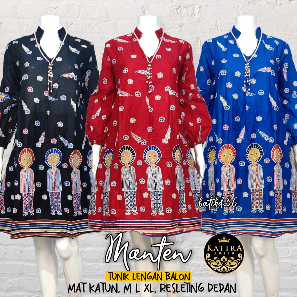 TUNIK MANTEN LENGAN BALON BATIK  CANTIK SERAGAM KANTOR PESTA KONDANGAN NIKAHAN BIG SIZE PLUS JUMBO  