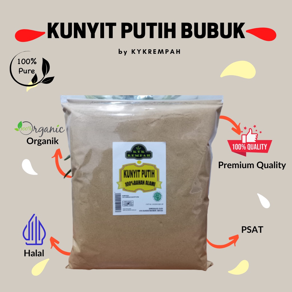 

Kunyit/Temu PUTIH Bubuk Murni [500 gram]