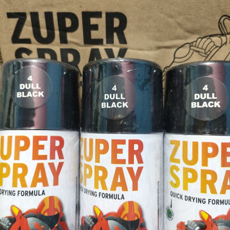 Zuper Pilox Pilok Cat Semprot Warna Dull Black Hitam Doff 4 150cc Spray Paint