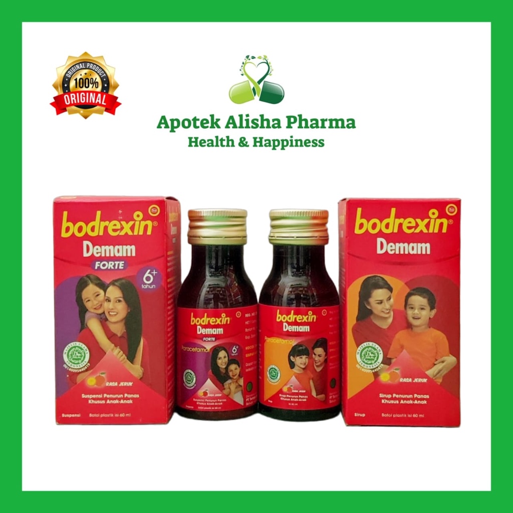 Bodrexin Demam Syrup/Bodrexin Demam Forte Syrup 60ml-Bodrexin Sirup Obat Penurun Panas Demam Anak Sakit Gigi Sakit Badan/Bodrexin Demam Sirup/Bodrexin Demam Forte Sirup/Bodreksin Sirup