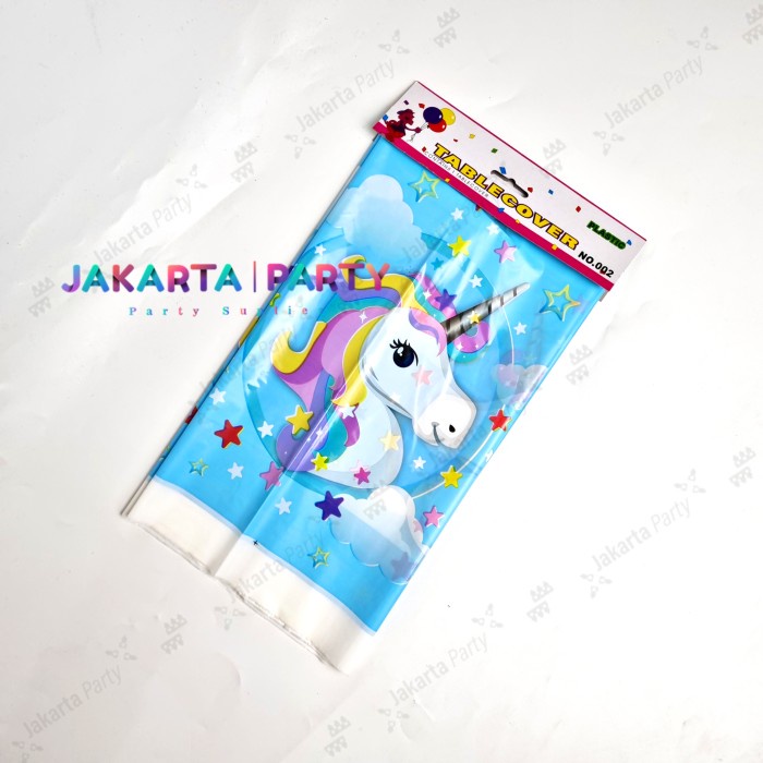 Table Cover Motif Unicorn Biru / Taplak Meja Karakter Unicorn