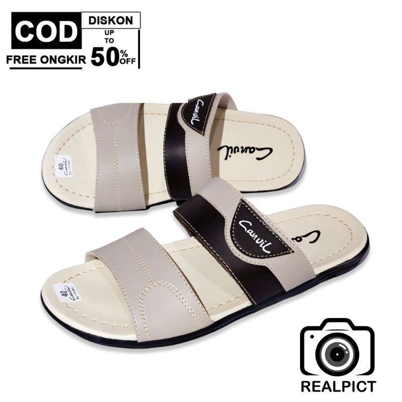 SENDAL KULIT PRIA  // SENDAL SLOP LAKI LAKI  // SENDAL DISTRO SANDAL COWOK TERBARU SANDAL TERKEREN