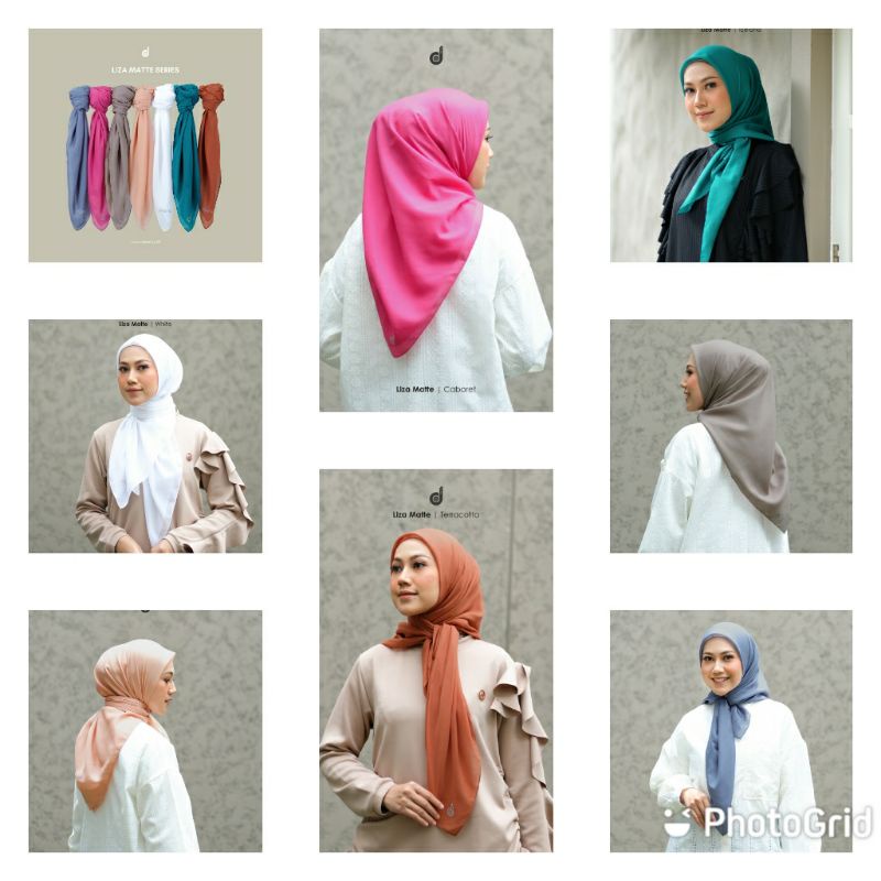 HIJAB DEENAY LIZA MATTE CABARET ( PINK FANTA FUSHIA) WHITE (PUTIH BERSIH / PUTIH SERAGAM ) ICE LAND 