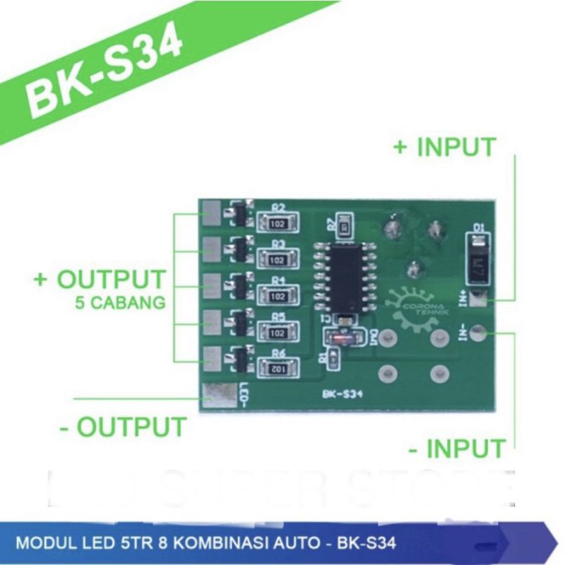 modul pengedip 5 canel mobil truk dan bus 12 - 24 volt